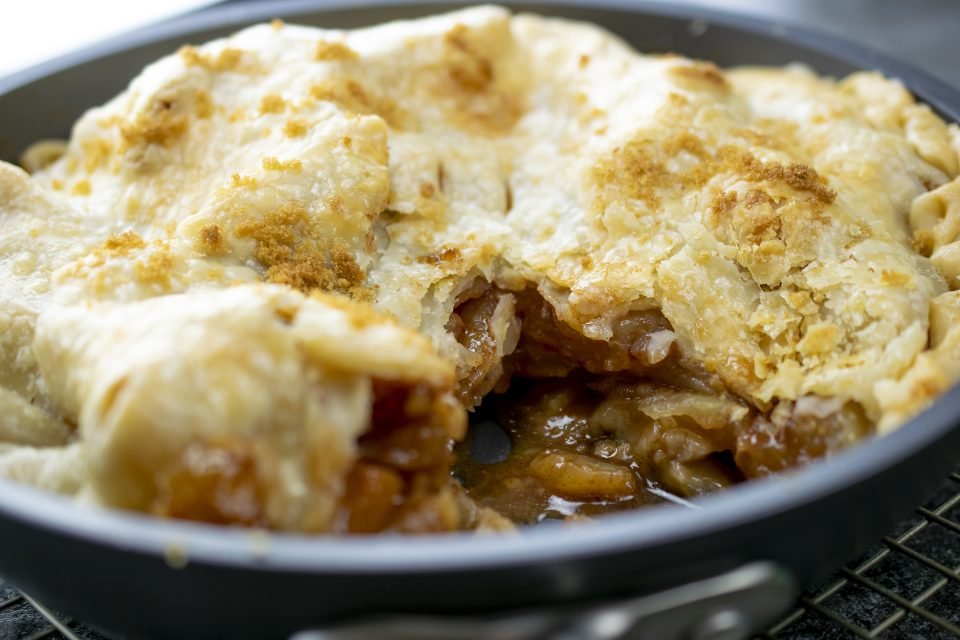 Apple Pie in a Skillet with Caramel Sauce