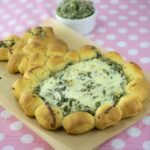Bunny-Shaped Crescent Rolls Filled with Spinach Dip