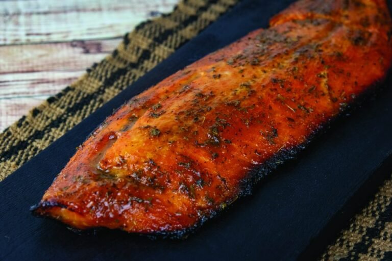 Salmon with a Glazed Grill Finish