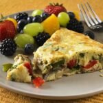 Vegetable and Cheese Frittata with a Fresh Fruit Salad